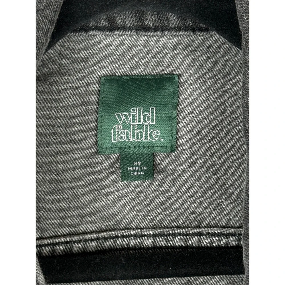 Wild Fable Women's Oversized Charcoal Gray Denim Jacket XS‎